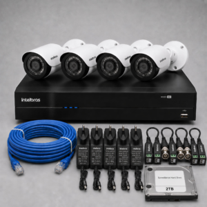 Kit CFTV Completo com Instalação - 4 Câmeras